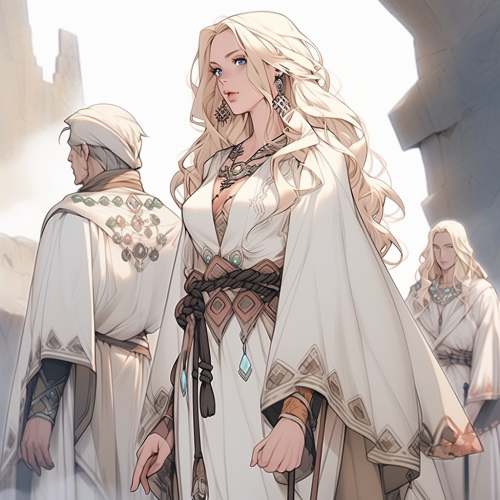 Blonde priestess with twin brother