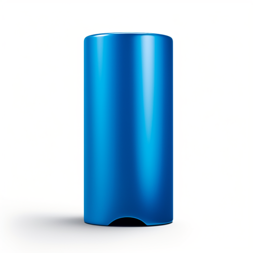 Blue cylinder on white background
