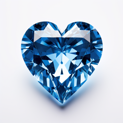 Blue diamond heart on white background