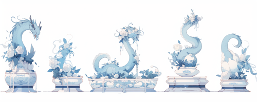 Cute blue dragon mythical beast