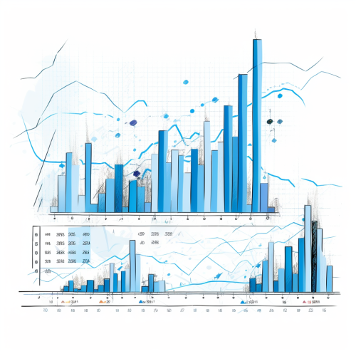 Blue financial chart on white background  ?