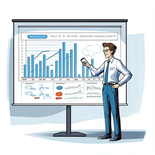 Simple blue financial chart presentation