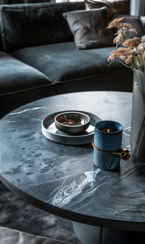 Stylish living room table view