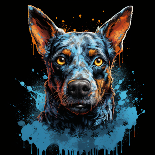 Blue Heeler in Zombiecore Style