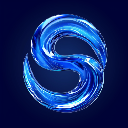 Blue logo spherical sculpture with sparklecore, sumatraism, earthworks, simplified, technocore style Blue logo spherical sculpture with sparklecore, sumatraism, earthworks, simplified, technocore style