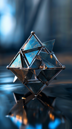 Blue Metal Icosahedron Triangle Blue Metal Icosahedron Triangle