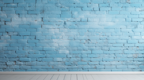 Light blue painted brick wall