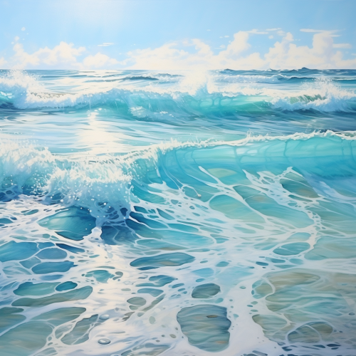 Light pastel blue sea painting Light pastel blue sea painting
