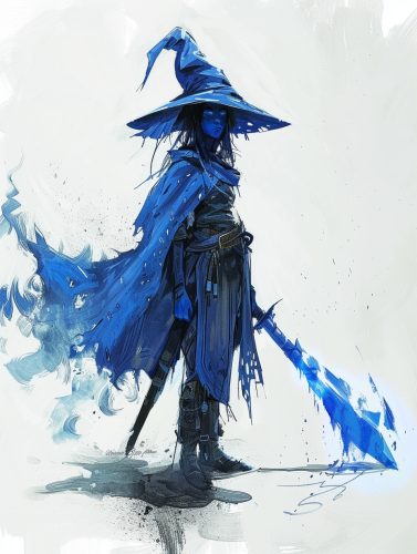 Blue Skin Witch with Greatsword