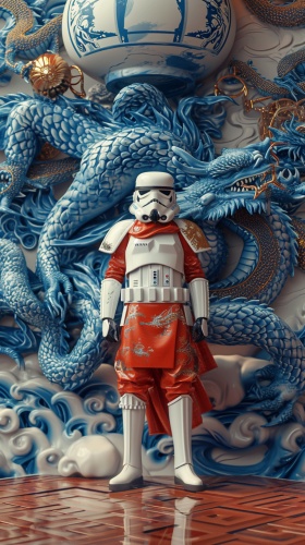 Blue White Porcelain Dragon Storm Trooper Armour