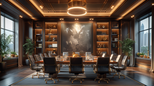 Exclusive Board Room Meeting with Cryptocurrency Theme