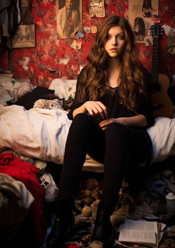 Boho college student in 2015 bedroom