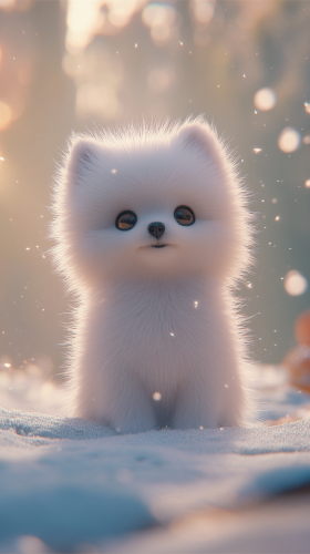 Cute Pomeranian Puppy Sitting Proudly
