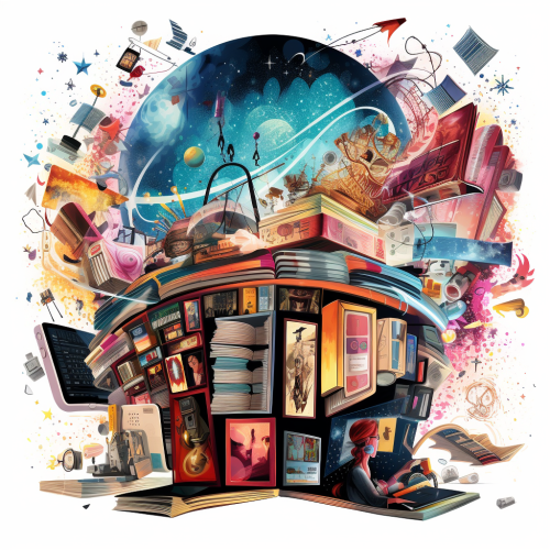 Illustration of a knowledge-filled book Illustration of a knowledge-filled book