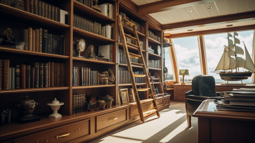 Beautifully Color-Graded Bookshelves in Study