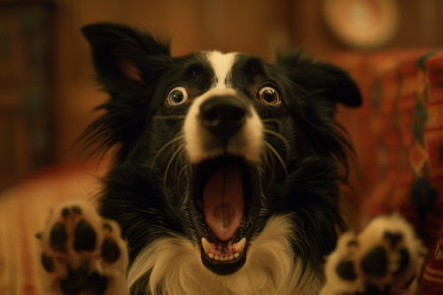 Shocked Border Collie Dog