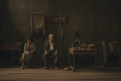 Bored Couple Sitting in Filmy Grain