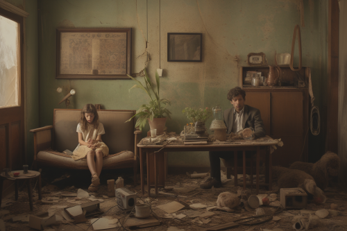 Bored young couple sitting