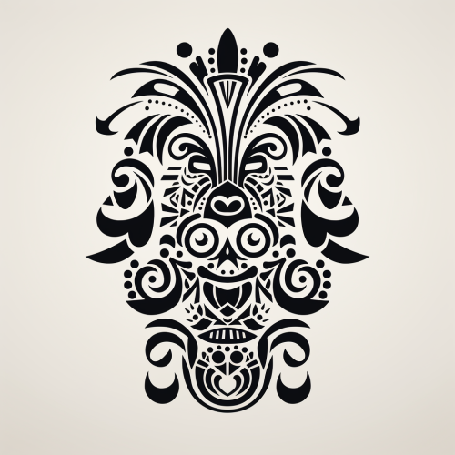 Borneo traditional tattoo design on black and white background
