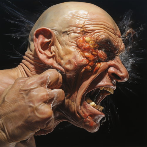 Boxing Glove Smashing Boxer's Face