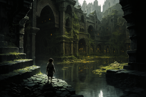 Young boy discovering blighttown's mysteries