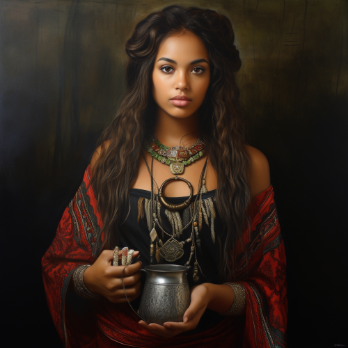 Brazilian girl enjoying mate drink