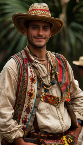 Brazilian man in traditional clothing