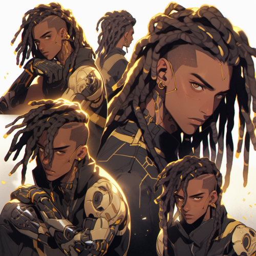 Brazilian male with dark dreadlocks and golden eyes