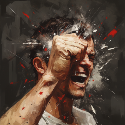 Aggressive fist breaking a nose