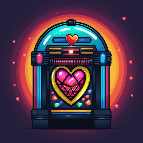 Vector art of breakup songs jukebox