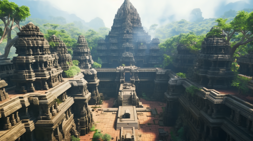Breathtaking Hindu temple in lush surroundings Breathtaking Hindu temple in lush surroundings