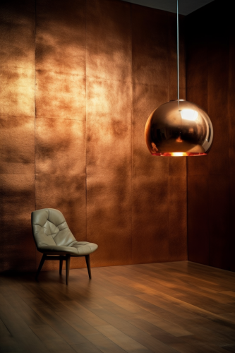 Stunning copper textured wall in a living room