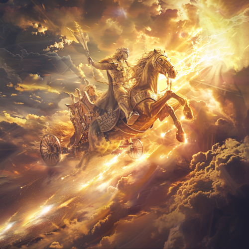Radiant Light Chariot Man Faces