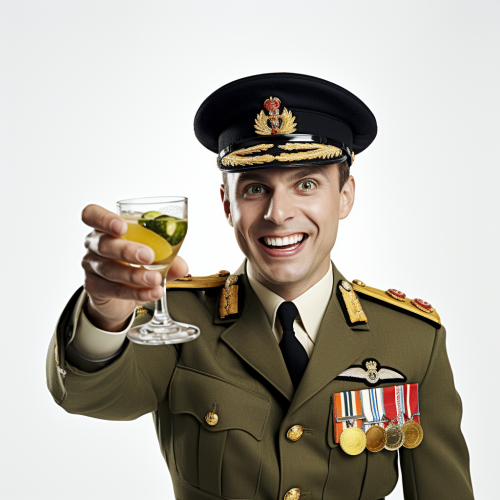 British Army Officer Toasting Gin Tonic