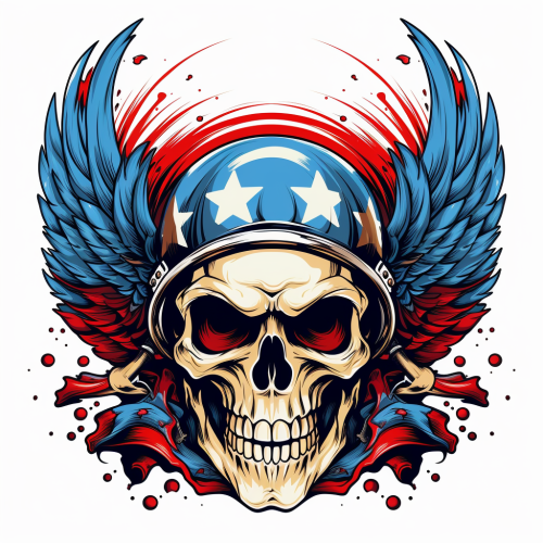 Evel Knievel Tattoo with Helmet and Wings