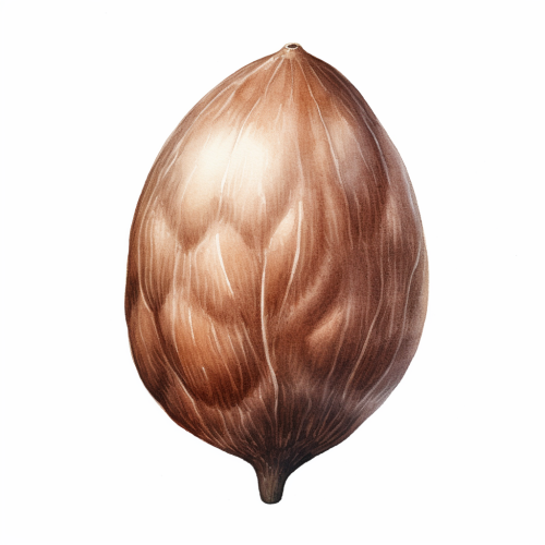 Brown Acorn on White Background