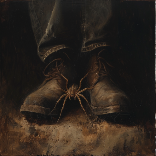 Brown recluse spider in boot