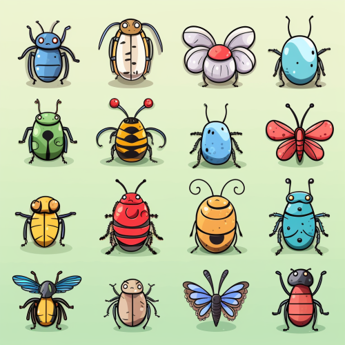 Collection of Cute Bug Icons