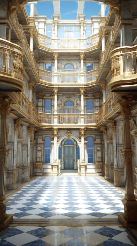Renaissance Style Building in 1 Point Perspective Renaissance Style Building in 1 Point Perspective