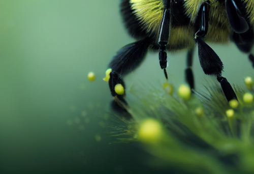 Detailed image of a bumble bee collecting pollen Detailed image of a bumble bee collecting pollen