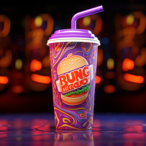 Burger Kicks Juice Cup - 3D Mockup Burger Kicks Juice Cup - 3D Mockup