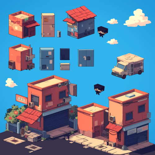 Burglar modern cartoon 8bit asset