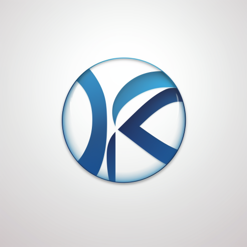 Burnished blue in white logo