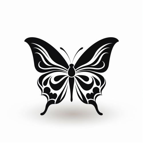 Butterfly Silhouette SVG White Background