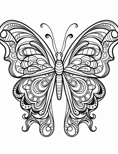 Beautiful Butterfly Mandala Coloring Page