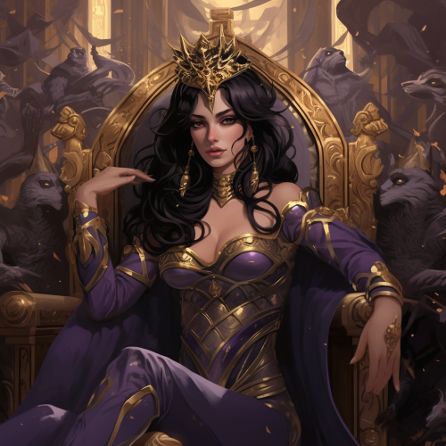 Byzantine Empress on Golden Throne