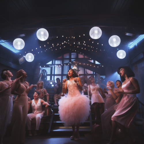 Cabaret Drag Queens Singing on Stage