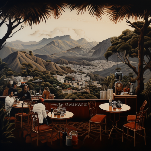 Scenic coffee mountain view