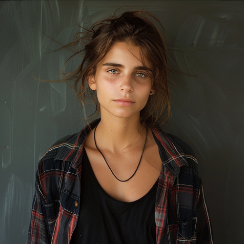 Young woman in 90s fashion