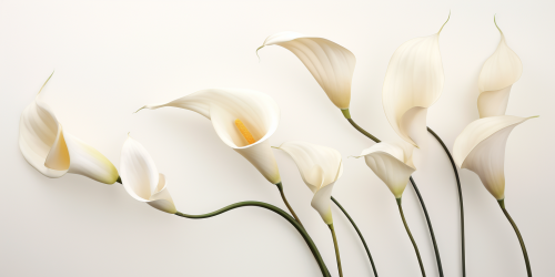 Beautiful calla lily on off white background